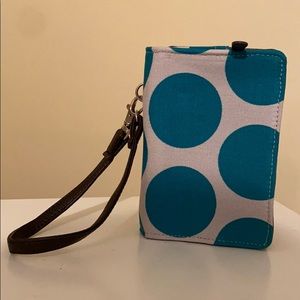 Every-Day Wristlet-Teal Mod Dot